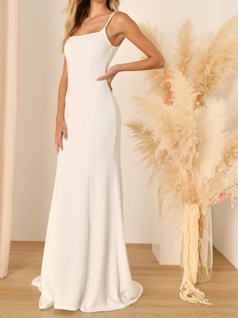 Lulus Blessed Romance White Sleeveless Button Back Mermaid Maxi Dress - Size M